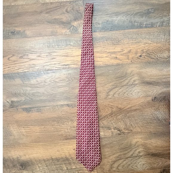 Givenchy Vintage 100% silk neck ties Old Money Classic style ties red cream - Picture 5 of 8